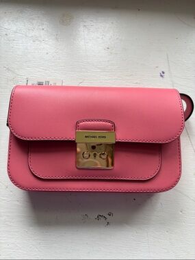 Michael Kors Salmon Leather small flap belt bag